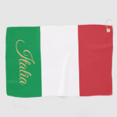 Italiaanse vlag en Italiaanse golfvakantie/sport I Golfhanddoek (Horizontaal)