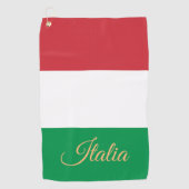 Italiaanse vlag en Italiaanse golfvakantie/sport I Golfhanddoek (Voorkant)