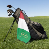 Italiaanse vlag en Italiaanse golfvakantie/sport I Golfhanddoek (Groen)