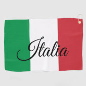 Italiaanse vlag en Italiaanse golfvakantie/sport I Golfhanddoek (Horizontaal)