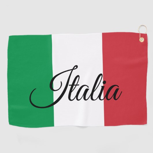 Italiaanse vlag en Italiaanse golfvakantie/sport I Golfhanddoek (Horizontaal)
