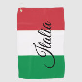 Italiaanse vlag en Italiaanse golfvakantie/sport I Golfhanddoek (Voorkant)