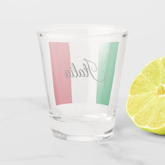 Italiaanse vlag en Italiaanse patriot/sportsupport Shot Glas (Achterkant)
