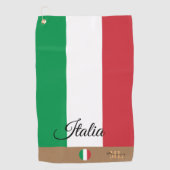 Italiaanse vlag en Italië, monogrammen Golf/sport Golfhanddoek (Voorkant)