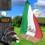 Italiaanse vlag en Italië, monogrammen Golf/sport Golfhanddoek<br><div class="desc">Sport/Golf Towel: Italië en Italiaanse vlag met een monogramme 'eigen' naam aan de onderkant - houd van mijn land,  reizen,  vakantie,  patriotten/sportfans</div>
