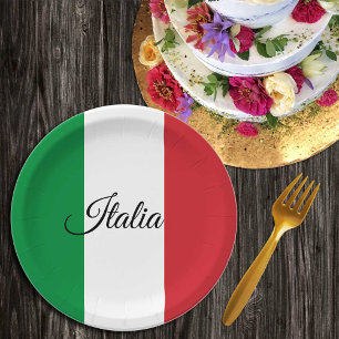 Italiaanse vlag en Italië - partij, verjaardag/sp Papieren Bordje