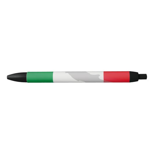 Italiaanse vlag en Italië Zwarte Inkt Pen (Voorkant)