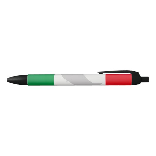 Italiaanse vlag en Italië Zwarte Inkt Pen (Bovenkant)