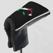 Italiaanse vlag en kaart golfheadcover (3/4 voorkant)