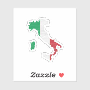 Italiaanse vlag en kaart sticker