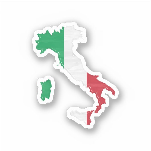 Italiaanse vlag en kaart sticker (Voorkant)