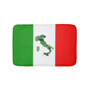 Italiaanse vlag en kaart van Italië Badmat