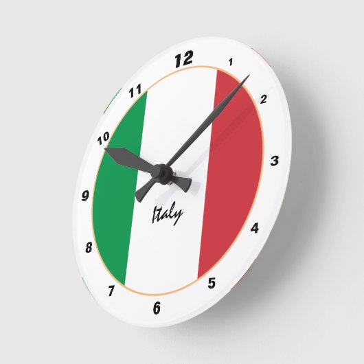 Italiaanse vlag en mode van trendy Italië/ontwerp Ronde Klok (Hoek)
