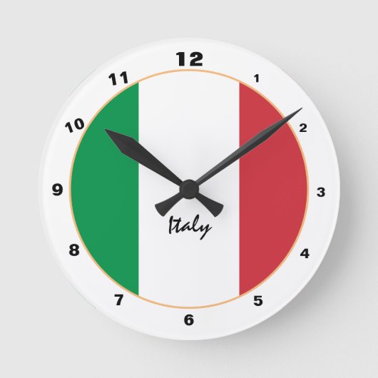 Italiaanse vlag en mode van trendy Italië/ontwerp Ronde Klok (Voorkant)