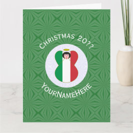 Italiaanse vlag engel kerst gepersonaliseerd kaart