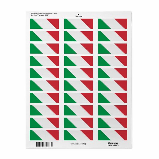 Italiaanse vlag etiket (Full Sheet)