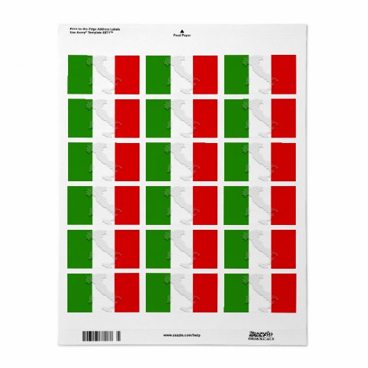 Italiaanse vlag etiket (Full Sheet)