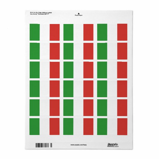 Italiaanse vlag etiket (Full Sheet)