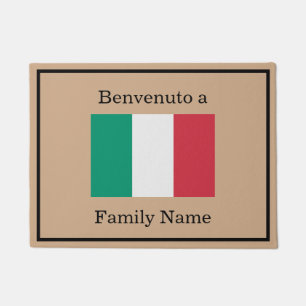 Italiaanse Vlag Familie Naam Deurmat