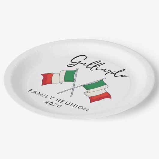 Italiaanse Vlag Familie Reünie  Papieren Bordje (Gekanteld)