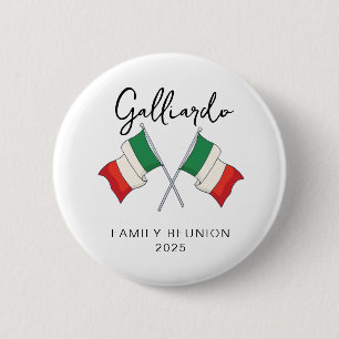 Italiaanse Vlag Familie Reünie  Ronde Button 5,7 Cm