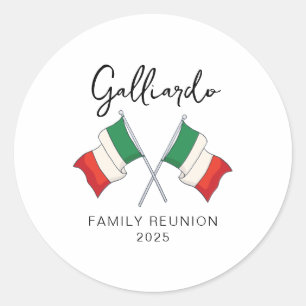 Italiaanse Vlag Familie Reünie Ronde Sticker