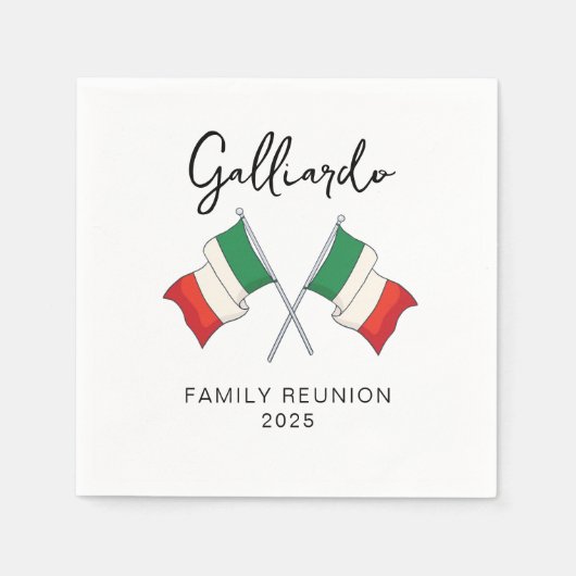 Italiaanse Vlag Familie Reünie Servet (Voorkant)