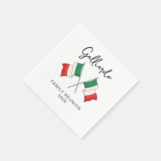 Italiaanse Vlag Familie Reünie  Servet (Hoek)