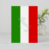 Italiaanse vlag folie uitnodiging (Staand Voorkant)