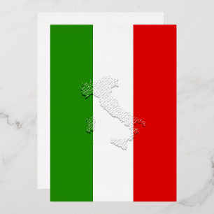 Italiaanse vlag folie uitnodiging