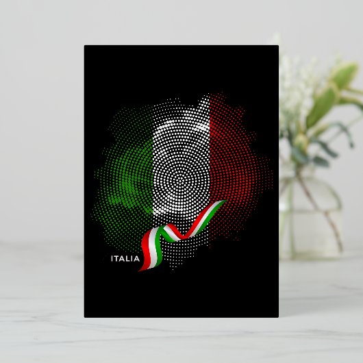 Italiaanse vlag folie uitnodiging (Staand Voorkant)