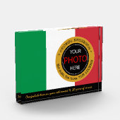 Italiaanse vlag Foto Block & Italy / name badge (Links)