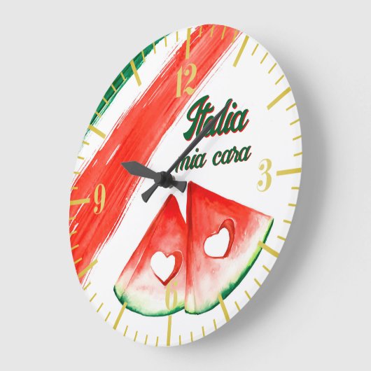 Italiaanse vlag geïnspireerd op Wall Clock Grote Klok (Hoek)