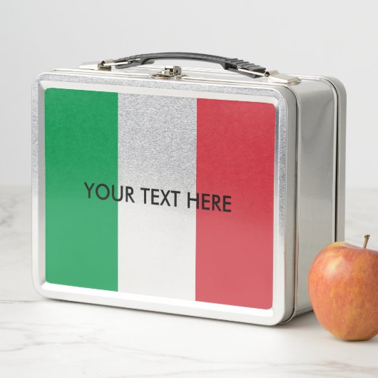 Italiaanse vlag, gepersonaliseerde metalen lunchbo (In situ)