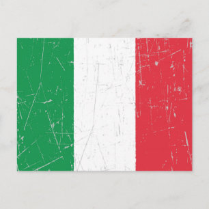 Italiaanse vlag, gesneden en gesneden briefkaart