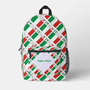 Italiaanse Vlag Getegeld Gepersonaliseerd Erfgoed  Bedrukte Rugzak