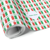 Italiaanse Vlag Getegeld Gepersonaliseerd Erfgoed Cadeaupapier (Rol Hoek)