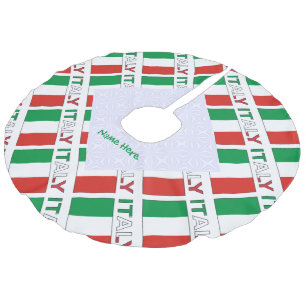 Italiaanse Vlag Getegeld Gepersonaliseerd Erfgoed  Imitatie Linnen Kerstboom Kleed