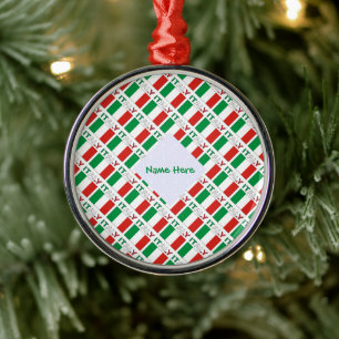 Italiaanse Vlag Getegeld Gepersonaliseerd Erfgoed Metalen Ornament