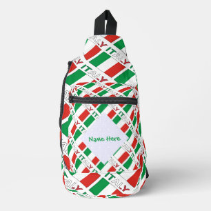 Italiaanse Vlag Getegeld Gepersonaliseerd Erfgoed Sling Bag