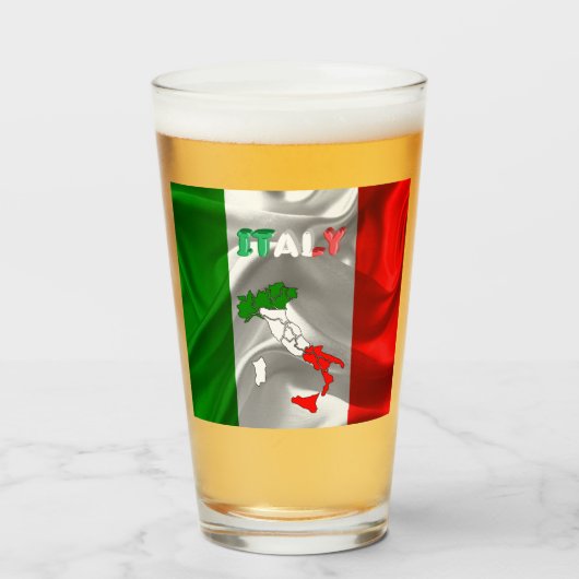 Italiaanse vlag glas (Voorkant gevuld)