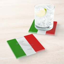 Italiaanse vlag glazen onderzetter