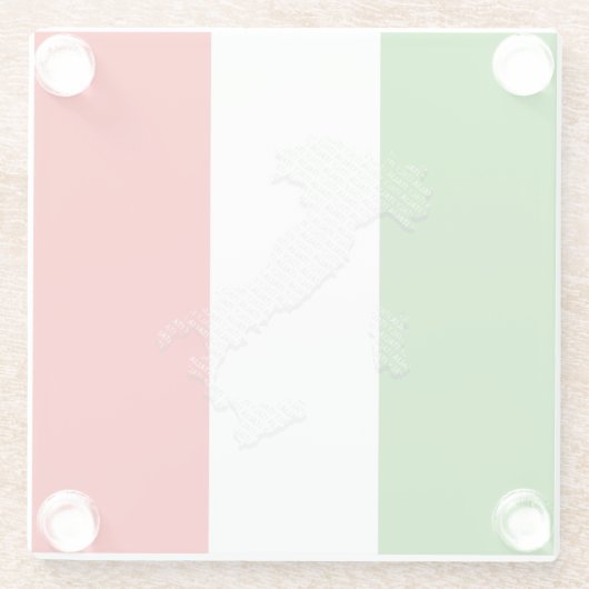 Italiaanse vlag glazen onderzetter (Achterkant)