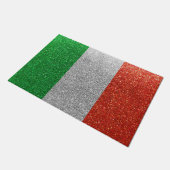Italiaanse vlag Glitter Italië Reis Welkom thuis Deurmat (Schuin)