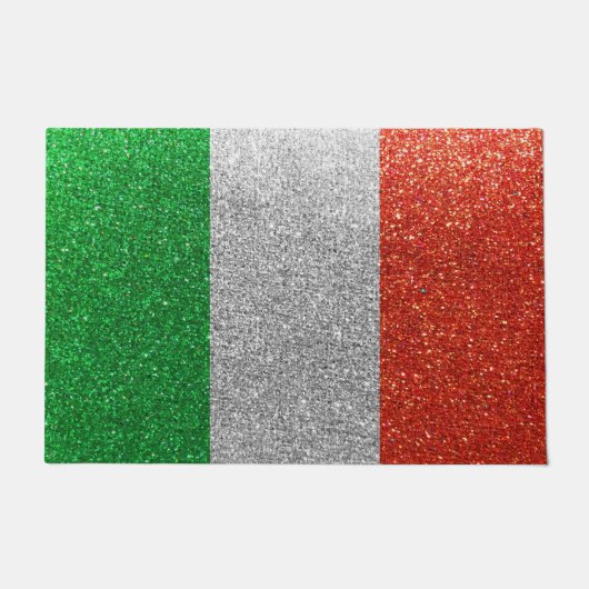 Italiaanse vlag Glitter Italië Reis Welkom thuis Deurmat (Voorkant)