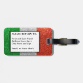 Italiaanse vlag Glitter Rome Venice Italië reizen Bagagelabel (Achterkant horizontaal)