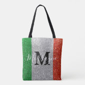 Italiaanse vlag Glitter Rome Venice Italië reizen Tote Bag (Achterkant)
