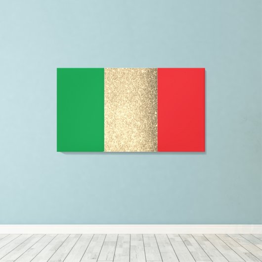 Italiaanse vlag Gold Canvas Afdruk (Insitu (Houten vloer))