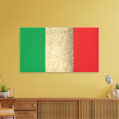 Italiaanse vlag Gold Canvas Afdruk (Insitu (Woonkamer))