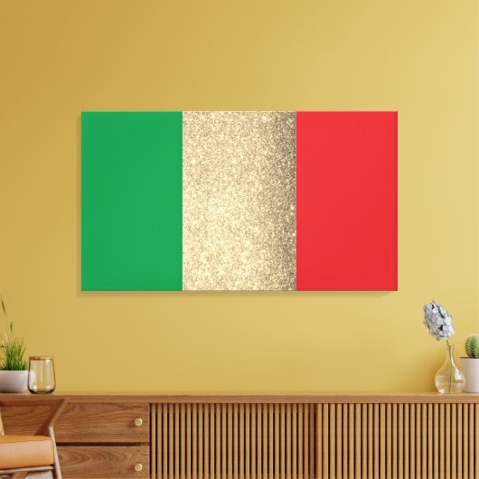 Italiaanse vlag Gold Canvas Afdruk (Insitu (Woonkamer))